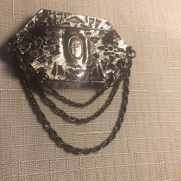 Lia Sophia Silver & Amber Crystals Brooch - Picture 8 of 8